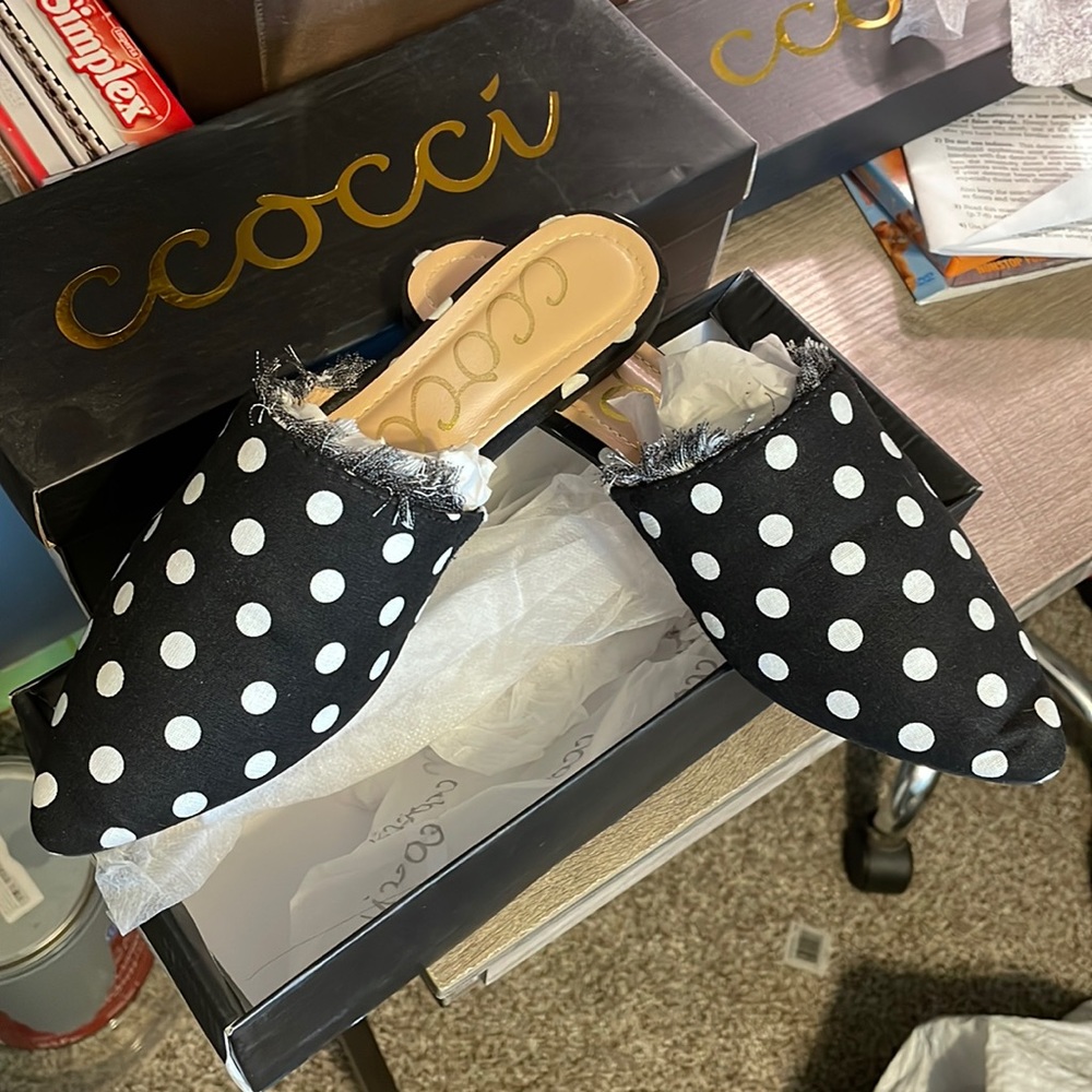 Cocci slip on Mules Polka Dot